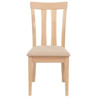 2er-Set Esszimmerstühle Stoff Massivholz natur beige
