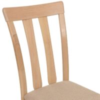2er-Set Esszimmerstühle Stoff Massivholz natur beige