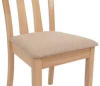 2er-Set Esszimmerstühle Stoff Massivholz natur beige