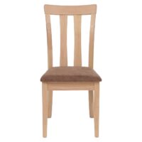 2er-Set Esszimmerstühle Stoff Massivholz natur Gestell braun