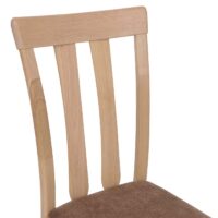 2er-Set Esszimmerstühle Stoff Massivholz natur Gestell braun