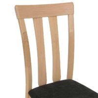 2er-Set Esszimmerstühle Stoff Massivholz natur Gestell schwarz