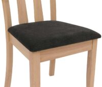 2er-Set Esszimmerstühle Stoff Massivholz natur Gestell schwarz