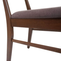 2er-Set Esszimmerstühle Stoff Massivholz dunkles Gestell taupe