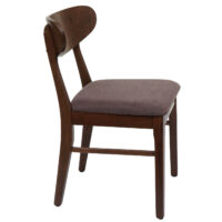 2er-Set Esszimmerstühle Stoff Massivholz dunkles Gestell taupe