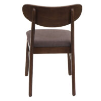 2er-Set Esszimmerstühle Stoff Massivholz dunkles Gestell taupe