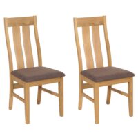 2er-Set Esszimmerstühle Stoff Massivholz helles Gestell taupe