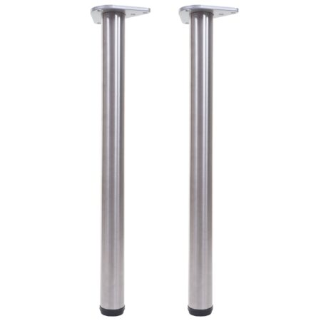 2er-Set Tischbeine Edelstahl-Optik für Schreibtisch & Esstisch 73cm