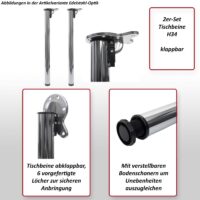 2er-Set klappbare Tischbeine für Schreibtisch/Esstisch 72cm weiss