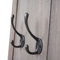 2er-Set Wandgarderobe Holz shabby mit Wandhaken grau-braun