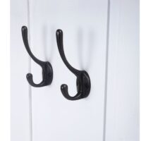 2er-Set Wandgarderobe Holz lackiert mit Wandhaken weiss