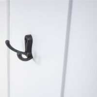 2er-Set Wandgarderobe Holz lackiert mit Wandhaken weiss