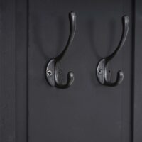 2er-Set Wandgarderobe mit Holzhaken lackiert dunkelgrau