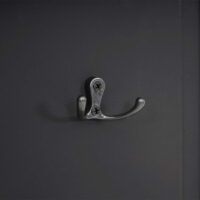 2er-Set Wandgarderobe mit Holzhaken lackiert dunkelgrau