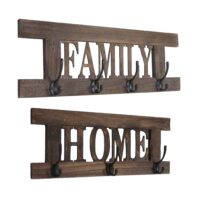 2er Wandgarderoben Set Garderobenpaneel Shabby-Look Vintage braun