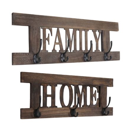 2er Wandgarderoben Set Garderobenpaneel Shabby-Look Vintage braun