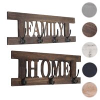 2er Wandgarderoben Set Garderobenpaneel Shabby-Look Vintage braun