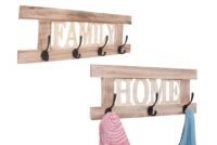 2er Set Wandgarderobenpaneel Shabby-Look Vintage naturbraun