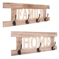 2er Set Wandgarderobenpaneel Shabby-Look Vintage naturbraun