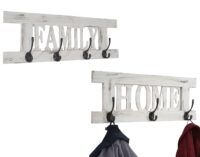 2er Wandgarderoben Set Vintage Shabby-Look Garderobenpaneel weiss