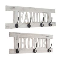 2er Wandgarderoben Set Vintage Shabby-Look Garderobenpaneel weiss