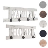 2er Wandgarderoben Set Vintage Shabby-Look Garderobenpaneel weiss