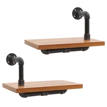 2er-Set Wandregal JAM-N29 3D-Struktur Industrial 29x45x25cm natur