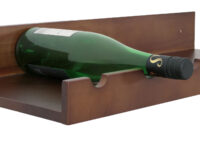 2er-Set Weinregal Holz Wandregal Flaschen- & Glashalter braun