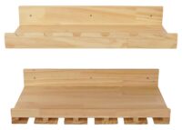 2er-Set Weinregal Holz Wandmontage für 6 Flaschen natur