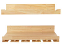 2er-Set Weinregal Holz Wandmontage für 6 Flaschen natur