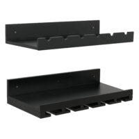 2er-Set Weinregal Holz Wandregal für 6 Flaschen schwarz