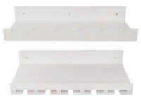 2er-Set Weinregal Holz Wandhalter für 6 Flaschen 15 Gläser weiss