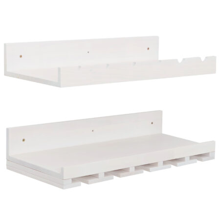 2er-Set Weinregal Holz Wandhalter für 6 Flaschen 15 Gläser weiss