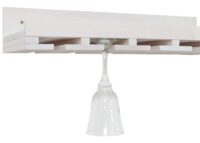 2er-Set Weinregal Holz Wandhalter für 6 Flaschen 15 Gläser weiss