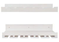 2er-Set Weinregal Holz Wandhalter für 6 Flaschen 15 Gläser weiss