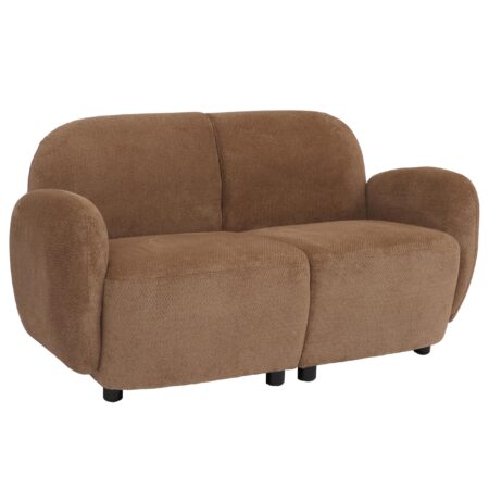2er-Sofa aus Chenille Öko-Tex Couch Loungesofa braun