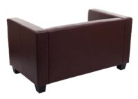2er Sofa Couch Loungesofa aus Kunstleder rot-braun
