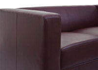 2er Sofa Couch Loungesofa aus Kunstleder rot-braun