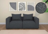 2er-Sofa modular aus Stoff 2-Sitzer Couch dunkelgrau