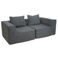 2er-Sofa modular aus Stoff 2-Sitzer Couch dunkelgrau