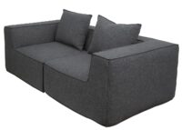 2er-Sofa modular aus Stoff 2-Sitzer Couch dunkelgrau