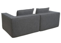 2er-Sofa modular aus Stoff 2-Sitzer Couch dunkelgrau
