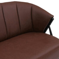 2er-Sofa Lounge Couch Vintage Retro Industrial Metall Kunstleder rostrot