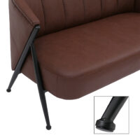 2er-Sofa Lounge Couch Vintage Retro Industrial Metall Kunstleder rostrot