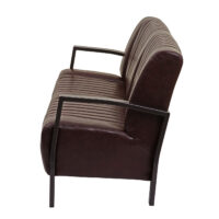 2er Sofa Zweisitzer Kunstleder Metall Industrie-Design vintage braun