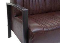 2er Sofa Zweisitzer Kunstleder Metall Industrie-Design vintage braun