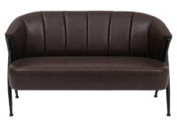 2er-Sofa Zweisitzer Vintage Retro Kunstleder Industrial dunkelbraun