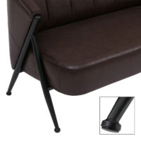2er-Sofa Zweisitzer Vintage Retro Kunstleder Industrial dunkelbraun