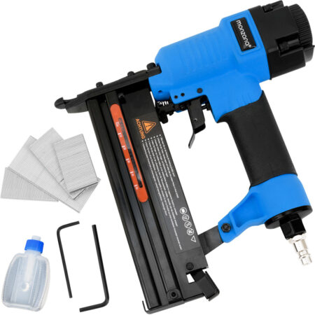 2in1 Druckluft-Nagler und Tacker + Koffer + Nägel + Sechskant + Öl