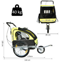 2in1 Fahrradanhänger Kinderanhänger Jogger Kinderfahrradanhänger